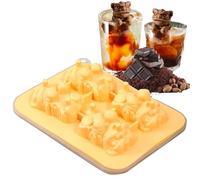 Silicone Ice Mold - 3D Lion Shape Whiskey Tray, 4-Grid Cube Maker Tool, Professional Non-Stick Reusable Drinkware, High Performance for Bourbon Juice Cocktails Entertaining Hosting