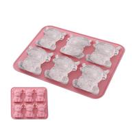 Silicone Ice Mold - 6 Cavity Reusable Ice Tray - Adorable Mold and Kitchen Equipment, for Kitchen, Drinks, Food, Camping, Travel, Whiskey, Wine, Bourbon