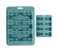 Silicone Ice Mold - 8 Cavity Green Non-stick Cat Ice Tray, Quick Release Maker | Flexible and Odorless Design, Cat Mold, Cube Tray