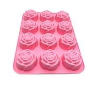 Silicone Ice Molds - 12 Cavity Pink Easy Release | Silicone Ice Mold and Baking | for Soap, Chocolate, Gelatin, Food, Whiskey, Cocktail,