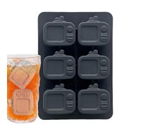 Silicone Ice Molds - TV Shaped Silicone Ice Tray, 6 Compartments Non-Drip with Easy Extraction Lid for Drinks Home Kitchen Entertainment