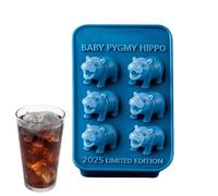 Silicone Ice Mould - Silicone Freezer Mould with 6 Cavities in the Shape of Hippo | Flexible Ice Form - for Whiskey, Cocktail, Coffee, Home, Outdoor, Camping, Party