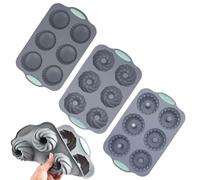 Silicone Ice Moulds, Flexible Blocks Mould with Wreath Design, 3 Pieces Trays for Freezer, for Kitchen, Drinks, Cocktail, Doughnuts, Soap, Chocolate, Pastry, DIY Holidays