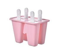 Silicone Ice Pop Maker Mold Popsicle Ice Cream Frozen Molds 4 Cells Pink 13 cm