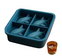 Silicone Ice Tray - 4 Cavities Shark Shape Kitchen Mould - Ice Tray - Suitable for Home and Kitchen, Parties, Family Meetings, Celebrations, Restaurant, Picnic and Camping