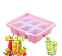Silicone Ice Tray - 6 Grid Square Ice Maker Mold, Non-Stick Kitchen Gadgets, Freezer Drinks | Cocktail Coffee Whiskey Cooling Tool Fri