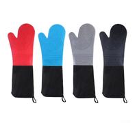 Silicone insulated gloves for oven, baking, and grilling tasks, offering heat resistance and enhanced grip to prevent burns and safe food preparation (Red)