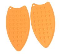 Silicone Iron Rest Pad, Durable, Impact Resistant, Heat Resistant, Ironing Mat, 2 Pieces (Orange)