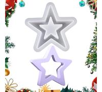 Silicone Iron Shape,Resin Star Shape - Star Silicone Resin Molds | Desktop Ornament Silicone Mold, Hollow Star Shaped Silicone Mold, Festive for