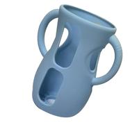 Silicone Jacket - 240ml Glass Flask Shield, Guard, Grip Handles, Drop Proof Cover for Nursing Trip Kitchen Travelcase Picnic Garden Shower Carry Bag Organizer Easy Clean CarePlusOK