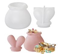 Silicone Jar Mould with Lid, Silicone Candle Jar Mould - Ear Lid with Epoxy Resin Mould | Resin Moulds for Jars with co