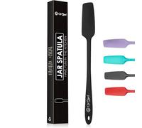 Silicone Jar Spatula | 600F Heat Resistant Non-Stick Rubber Scraper | Perfect for Jars, Smoothies, Blenders | One Piece Utensils | Durable Kitchen Cookware (UpGood Professional Spatulas, Black)
