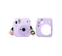Silicone Jelly Case for Fujifilm Instax Mini 11 Camera - Soft Protective Cover with Precise Cutouts Humanized Design, Solid Color.Purple