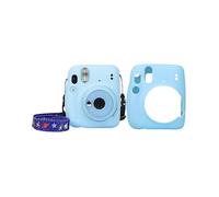 Silicone Jelly Case for Fujifilm Instax Mini 11 Camera - Soft Protective Cover with Precise Cutouts Humanized Design, Solid Color.Blue