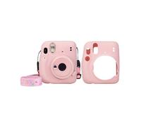 Silicone Jelly Case for Fujifilm Instax Mini 11 Camera - Soft Protective Cover with Precise Cutouts Humanized Design, Solid Color.Pink