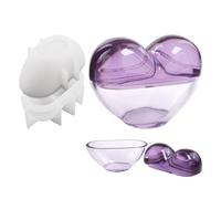Silicone Jewelry Box Mold - Silicone Storage Box Mould for Epoxy Casting,Easy Release Heart Casting Organizer Mould for Making Clay Craft Flower Pot Candle Holder Container