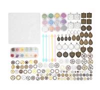 Silicone Jewelry Molds, Reusable Resin Casting Molds for Pendant Earrings Necklace DIY Craft, Flexible Smooth Elastic Molds with Sequins and Dry Flowers for Jewelry