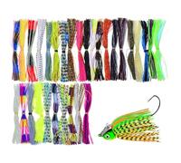 Silicone Jig Skirts - 30 Pack Bass Spinner Baits, Flexible Lures Threads, Spinnerbait Replacement Skirts | Fast Bait Renewal for Family Thanksgiving Outdoor Fun, Spinnerbait Skirts J