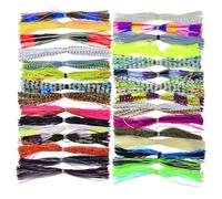 Silicone Jig Skirts - Squid Tails, Bait Bands | Spinner Buzzbait Threads Kit, Replacement Crafting Wraps for Anglers, Flexible Fishing Fairing Bait, Colourful Restoration Strips