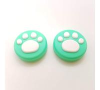 Silicone Joystick Thumb Grips Grip Cover Thumbstick Cap for Nintendo Switch Lite Console for Joy-Con Controller Joystisck Thumb Grip Cap Cat Paw Claw (White on The Green)
