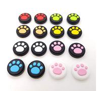 Silicone Joystick Thumb Grips Grip Cover Thumbstick Cap for Nintendo Switch Lite Console for Joy-Con Controller Joystisck Thumb Grip Cap Cat Paw Claw (Yellow+Brown)