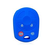 Silicone Key Case for for Focus for Fiesta Escape for Explorer V Eske 2012-2017 Key Cover 3/4 Button Key Holder Shell Protection Remote Car metal key case(Blue A(4 button))