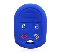 Silicone Key Case for for Focus for Fiesta Escape for Explorer V Eske 2012-2017 Key Cover 3/4 Button Key Holder Shell Protection Remote Car metal key case(Blue B(4 button))