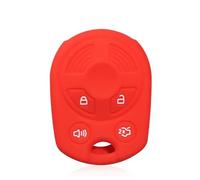 Silicone Key Case for for Focus for Fiesta Escape for Explorer V Eske 2012-2017 Key Cover 3/4 Button Key Holder Shell Protection Remote Car metal key case(Red A(4 button))