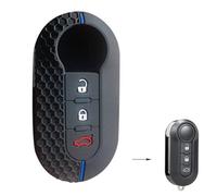 Silicone Key Cover Key Fob for FIAT 500 Panda Punto Bravo Doblo Ducato Scudo Lancia Musa Delta,Soft Car Key Protective Case Accessory (Blue)
