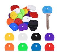 Silicone Key Covers Caps,32 Pcs Elastic Key Toppers and Colour-Coded Identifiers for House Keys - Flexible Key Fob Covers, Tags and Rings for Home, Office, Garage or Car