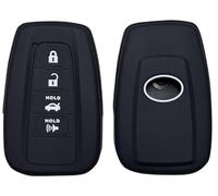Silicone Key Fob Cover Case for Toyota Camry, 4 Buttons Key Fob Cover for Toyota Avalon Camry Hybrid Corolla Highlander Hybrid Mirai RAV4 Hybrid 2018-2024, Remote Key Protection Case (Black)