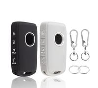 Silicone Key Fob Cover Compatible with 2025/2024-2019 Mazda CX-5 CX-30 CX-50 CX70 CX90 3 6 CX-9 Rubber car Shell with Keychain,4 Buttons,2 Pack(Grey+Grey) Protect key