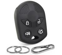 Silicone Key Fob Cover Compatible with Ford Mustang Explorer Escape Edge Expedition Taurus Transit 2002-2017 - Car Remote Key Protectors 4-B Click&Fit SlateBlack