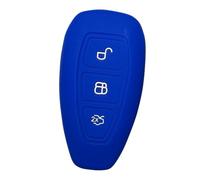 Silicone Key Fob Cover, Remote Key Protector Fit for Ford Mondeo Focus 3 MK3 ST Kuga Fiesta Escape Ecosport Titanium, 3 Buttons Key Fob Cover Protector for KR55WK48801 (Blue)