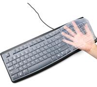 Silicone Keyboard Cover Skin for Logitech K120 & MK120 Ergonomic Desktop USB Wired Keyboard Ultra Thin Protective Skin (Semi-Transparent)