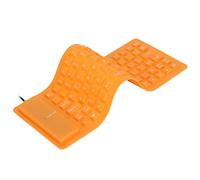 Silicone Keyboard, Rubber Keyboard Silicone Keyboard Fully Sealed Design Lightweight Portable Silent Soft Comfortable USB Wired Silicone Keyboard Roll Up Keyboard for PC (Orange)