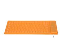 Silicone Keyboard, Silicone Keyboard Fully Sealed Design Lightweight Portable Silent Soft Comfortable USB Wired Silicone Keyboard Roll Up Keyboard Rubber Keyboard for PC (Orange)