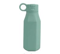 Silicone Kids Water Bottles | Squeeze-Ease with Straw & Flip Lid | School, Travel, Sports | Leak-Proof, Dishwasher Safe, Food Grade Silicone | BPA-Free, Plastic-Free | Toddlers 340ml (Oil Green)