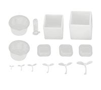 Silicone Kit, DIY Craft Set, Reusable 2 Leaved Grass Making Tool with 6 Plastic Boxes, Organic Silicone Material for DIY, to Use and, for Craft Lovers