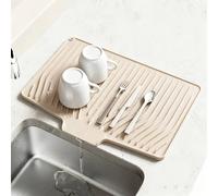 Silicone Kitchen Drain Pad Non Slip Dish Drying Mat for Counter Sink，Beige