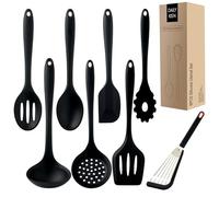 Silicone Kitchen Utensils Set, Heat Resistant, Non-Stick Coated, Cooking Utensils, Silicone Spatula, Turner, Serving Spoon, Soup Ladle, Slotted Spoon, Pasta Server, Skimmer, Fish Spatula