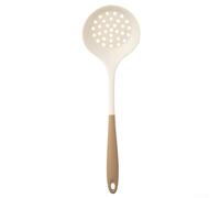 Silicone Kitchen Utensils Set, Heat Resistant Non-Stick Spatula and Soup Spoon for Cooking, Safe for All Cookware, Silicone Tools for Home Kitchen(B White and brown)