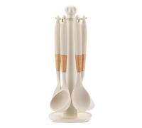 Silicone Kitchen Utensils, Set of 7 Pieces Heat Resistant - Cooking Spoons, Ladle and Spatula | for Pots, Pans, Scraping, Baking, Mixing, Preparing
