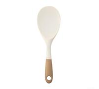 Silicone Kitchenware Set Heat Resistant Spatula and Spoon for Everyday Cooking (D White and brown)