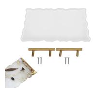 Silicone Large Tray Mold with Handles, Irregular Coasters Plates Resin Mold Set Casting Mould with Handles Serving Tray Resin Mold