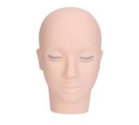 Silicone Lash Extension Mannequin Head, 4 Layer Eyelash Practice Head, Reusable Makeup Training Head with Realistic Skin Texture for Lash Technicians and Beauty Students
