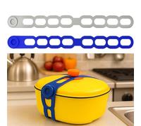 Silicone Latch Strap for Slow Cooker Lid, Pot, Bento Box, 2 PCS Reusable Elastic Self-Lock Lid Latch Multifunctional Silicone Tie for Bundling or Organizing Curtain, Cords, Yoga Mat, Camping Mat