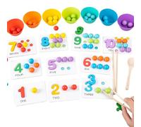 Silicone Learning Beads - Wooden Silicone 21 x 18 x 5 cm, Beads | Educational Early Math Beads Toy | Colourful Sorting & Activity Game for Children, Birthday & Children's Day