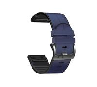 Silicone Leather 22 26mm Quick fit strap For Garmin Fenix 8 51 47mm E 7X 7Pro 6X 6Pro Enduro 3 2 Bracelet(Blue,26mm Fenix 7X 7X Pro)