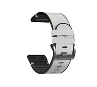 Silicone Leather 22 26mm Quickfit strap For Garmin Fenix 8 51 47mm E 7X 7 Pro 6X 6 Pro 5X 5 Plus Enduro 3 2 Bracelet(WHITE,26mm Enduro 2 3)